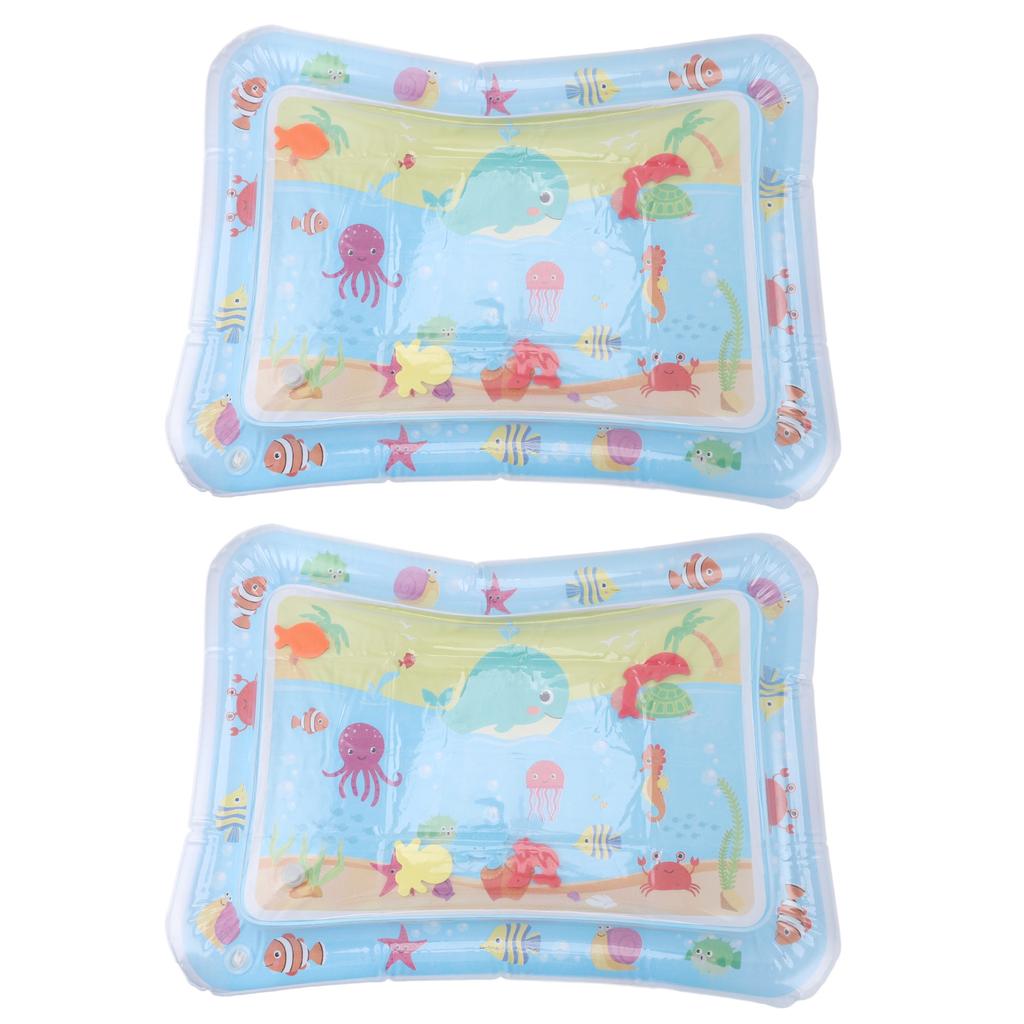 2 Pcs Baby Water Play Mat Rich Colorful Pattern Tummy Time Water Cushion Infant Early Development Ac