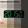 9 Inch Large Digital Wall Clock Temperature and Date Week Display Night Mode 12/24H Table Alarm Clock Electronic LED Clock