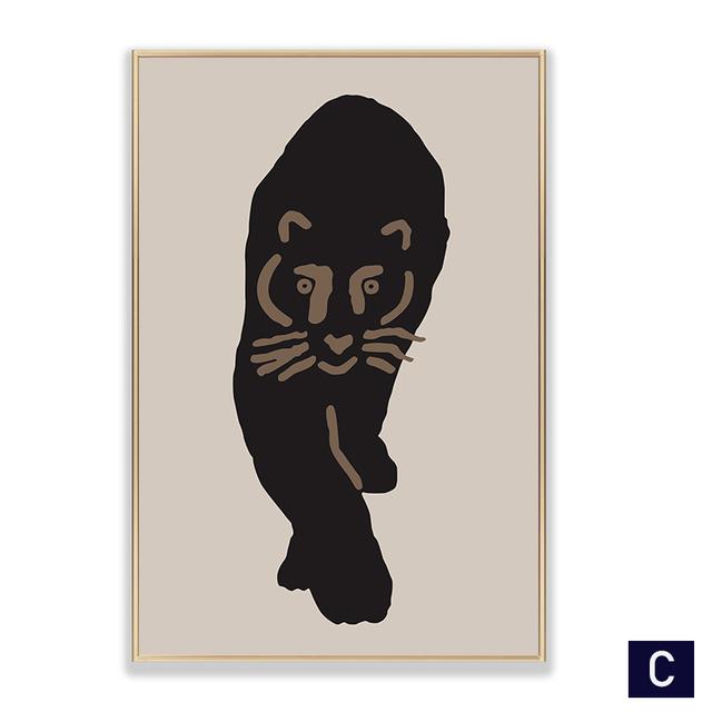 Boho Style Modern Animal Leopard Painting Poster Home Decoration Minimalist Nordic Canvas Wall Art Pictures for Living Room No Frame