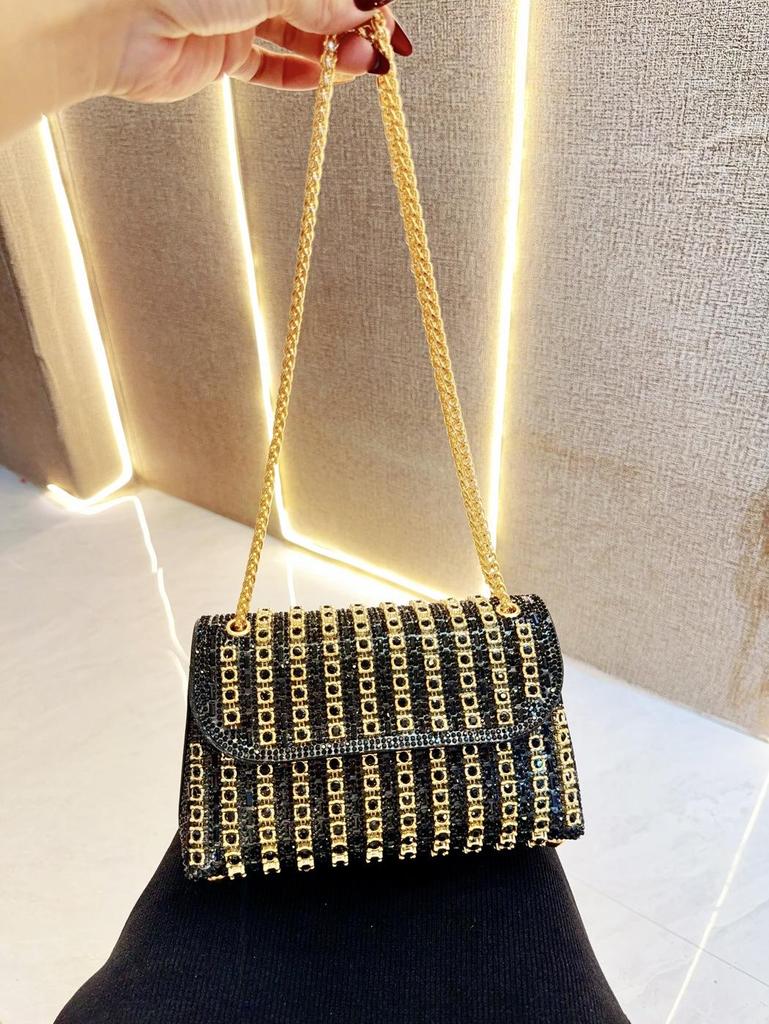 Retro Rhinestone Single Shoulder and Crossbody Evening Bag