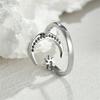 Huajie Charming Women's Dainty Shining Zirconia Moon Star Design Opening Rings Simple Casual Party Gift New Ring  Tide