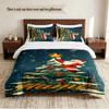 Jolly Santa Claus  Personalized Custom Name 3‑Piece Bedding Set Soft Duvet Cover Set For Bedroom Home Decor