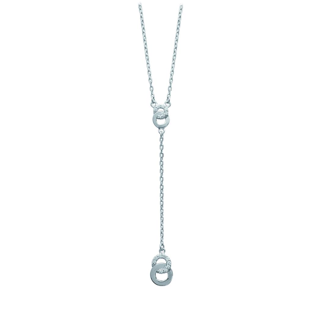 Les Trésors De Lily [K3741] - White 'Sissi' Silver Necklace