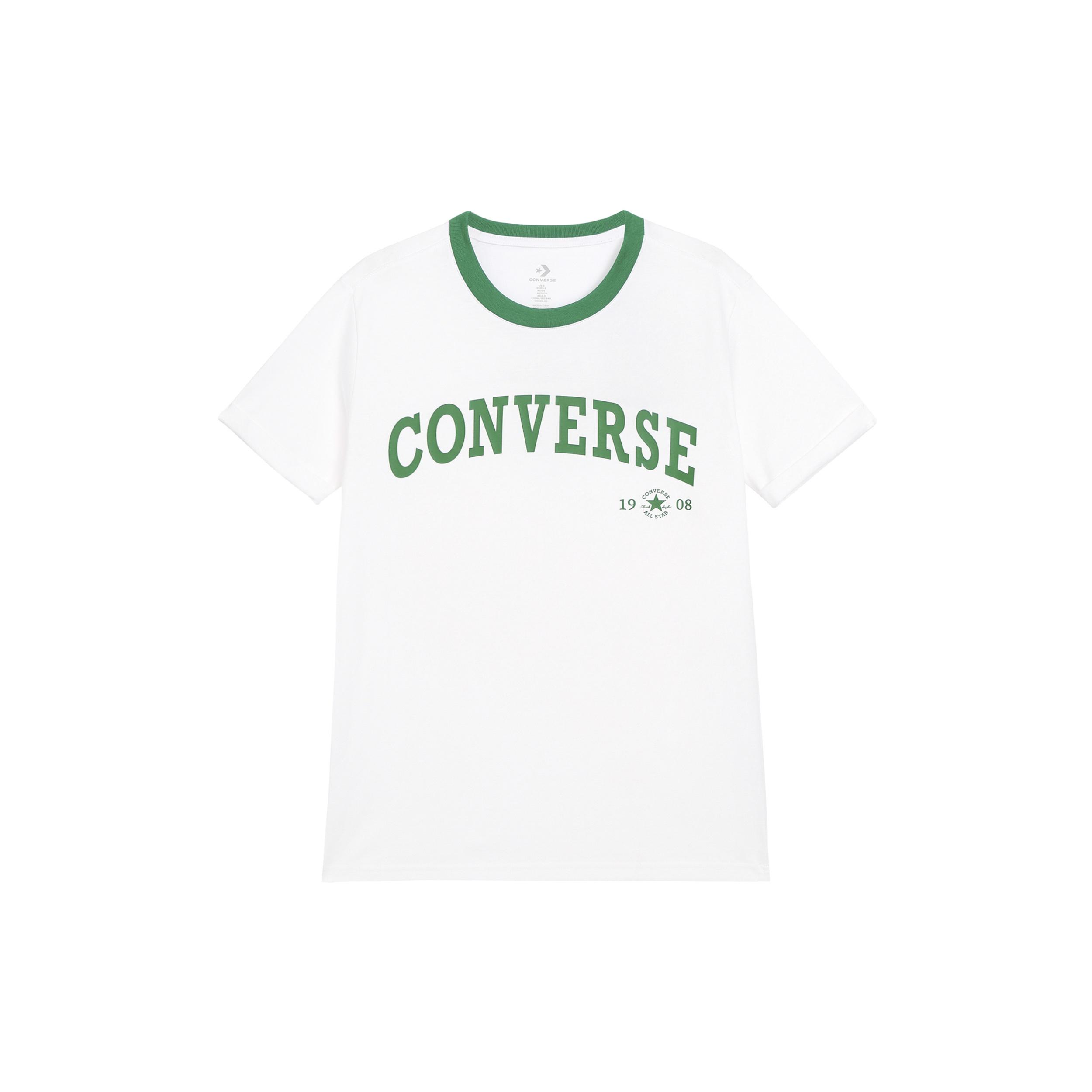 (WMNS) Converse Retro Chuck Arch T-Shirt Asia Sizing White Green Women s 10026365-A01 M