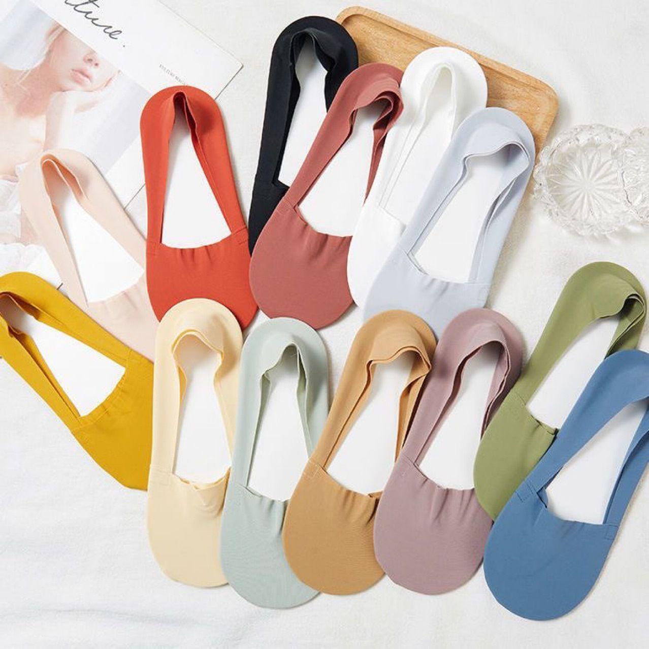 

Женские летние тонкие шелковые нескользящие невидимые носки-лодочки Bare Socks