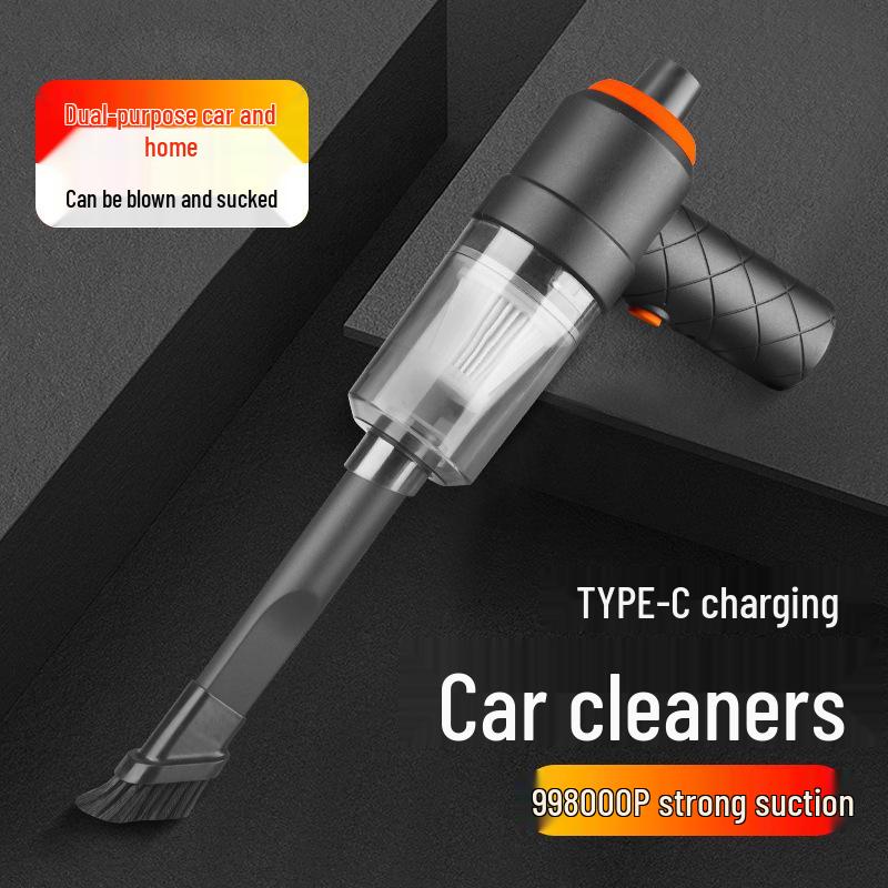 Rechargeable 2-in-1 Car & Household Vacuum Cleaner with Powerful Suction - Compact Handheld for Cars, Motorcycles, and Small Spaces