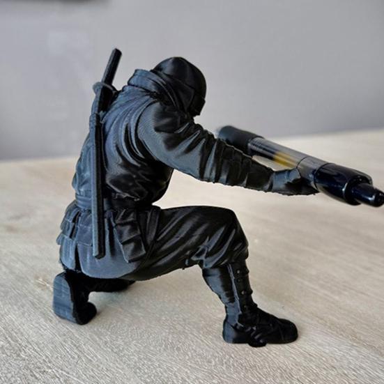 3D Printed Ninja Pen Holder Cool Ninja Figurine Pencil Stand Decorative Desk Organizer for Anime Fans Office Desk Gaming Room Decor