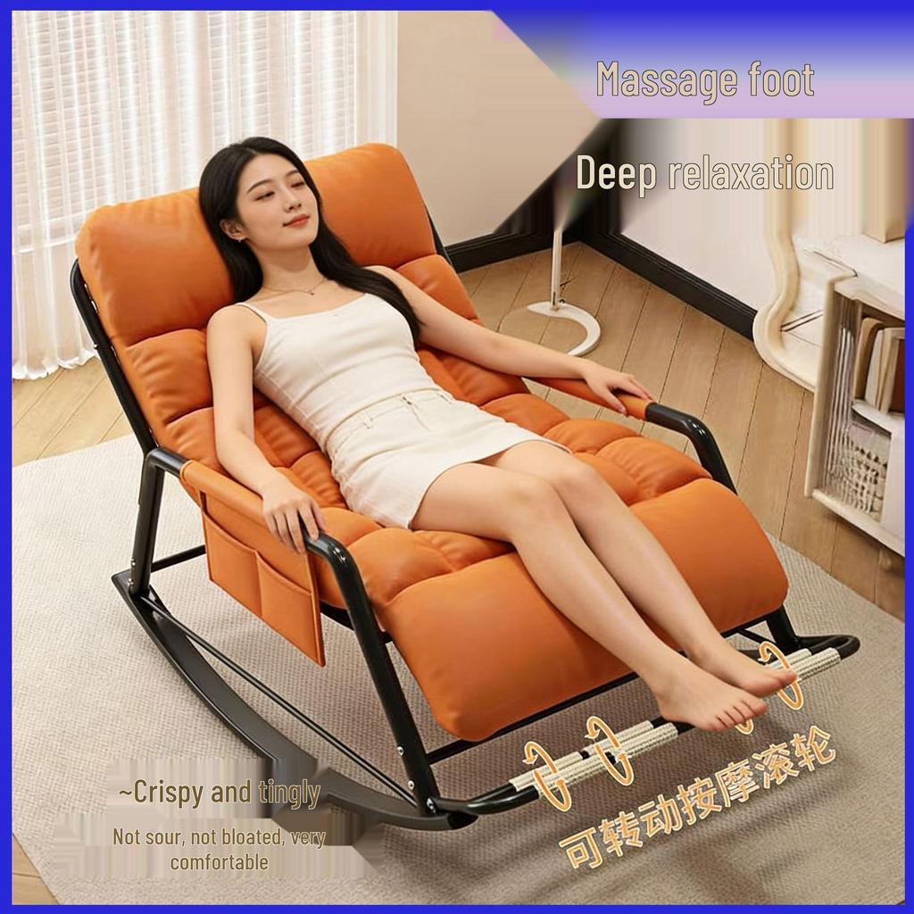 Double Rocking Sofa Chair: Comfortable Lazy Chair for Office, Bedroom, Balcony, Living Room - Perfect for Midday Naps and Leisure.