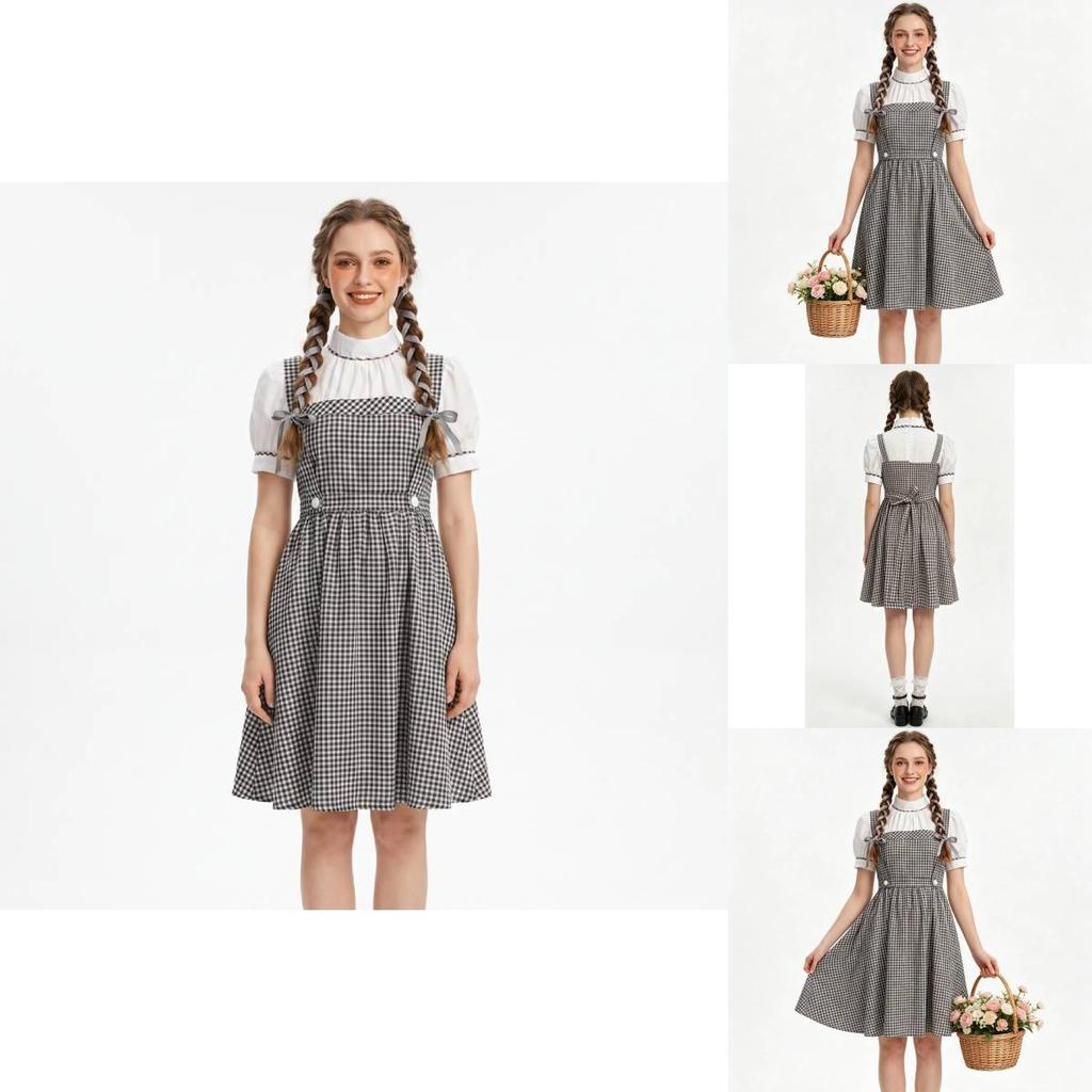The Wizard Of Oz Style Cosplay Dress With Lightweight Fabric For Themed Party Wear