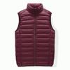 Men's Burgundy Lightweight Down Vest Stand Collar Quilted Sleeveless Warm Winter Gilet