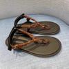 Fashion Beach Roman Sandals Hemp Rope Thick Bottom Velcro Flip Flops New Style Clip Toe Lazy All-match