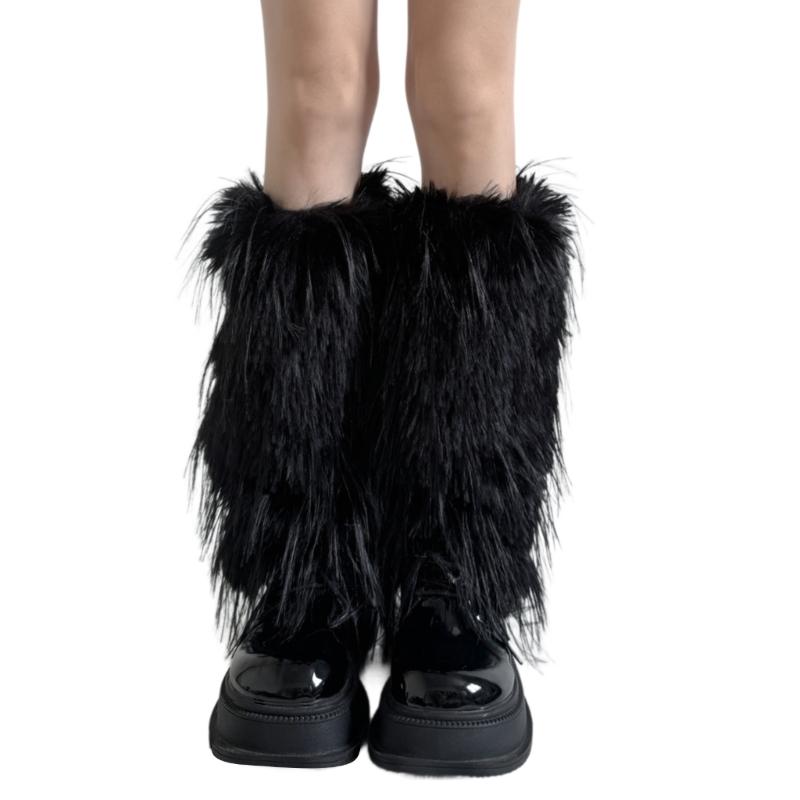 Women's Thick Fuzzy Leg Warmers Soft Plush Boot Covers Toppers for Costume Parties Winter Fashion Accessory Leg Gaiters