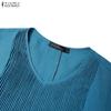 ZANZEA Women Casual Round Neck Summer Half Sleeve Dress