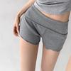 Bequeme graue schwarze Pilzkanten-Shorts für Damen-Frühlings- und Sommer-Outdoor-Bekleidung Leichtgewichtige, gewichtslose, sexy Falt-Shorts mit niedriger Taille
