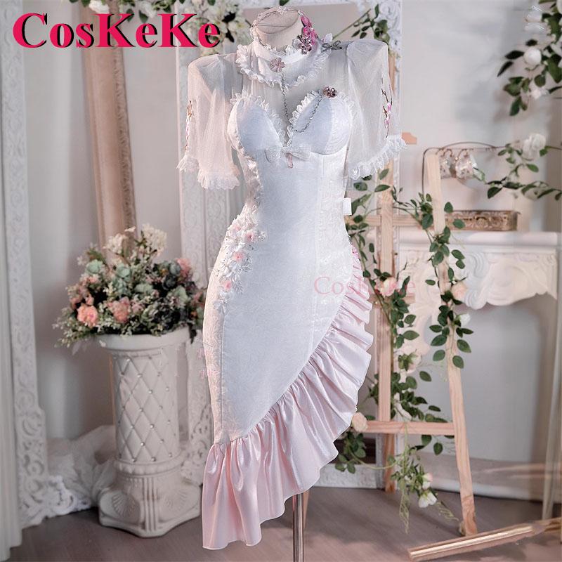 CosKeKe Dorothy Game NIKKE Cosplay Costumes Yan Tao Yuan Skin Sweet Elegant Cheongsam Activity Party Role Play Clothing S-XL New