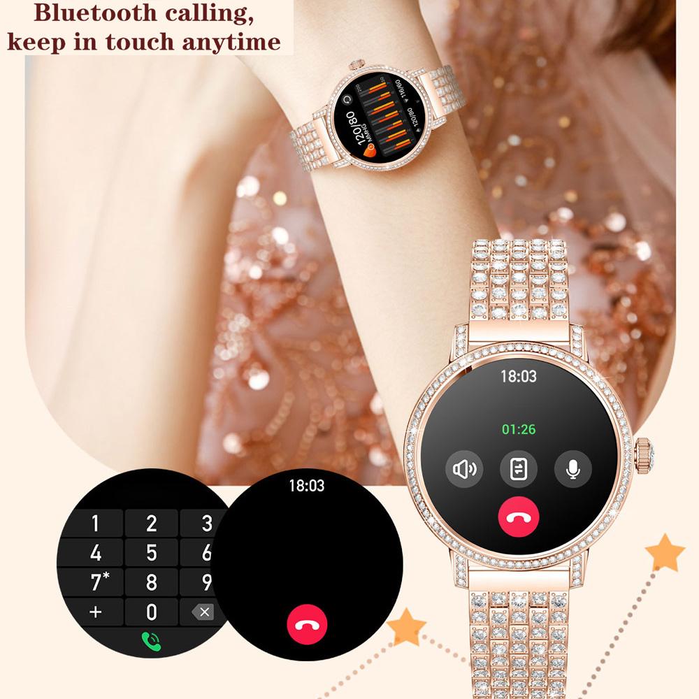 High-level Women Blue Tooth Call Smartwatch Sports Information Reminder Health Waterproof Alarm Clock Music Girl Smart Watch