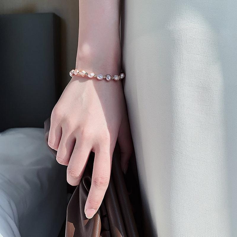 Kpop Irregular Imitation Pearl Bracelet For Women Korean Natural Stone Pendant Adjustable Cuff Bracelets Anniversary Jewelry