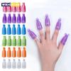 10 Pcs/Bag Colorfulful Acrylic Manicure Art Dipped Cap Clip Nail Cleaning Manicure Uv Gel Nail Polish Dipped Wrapping Tool Finger