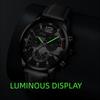 New Men Watches Leisure Fashion Calendar Glow Six Pin Leather originality Student Quartz Wristwatches