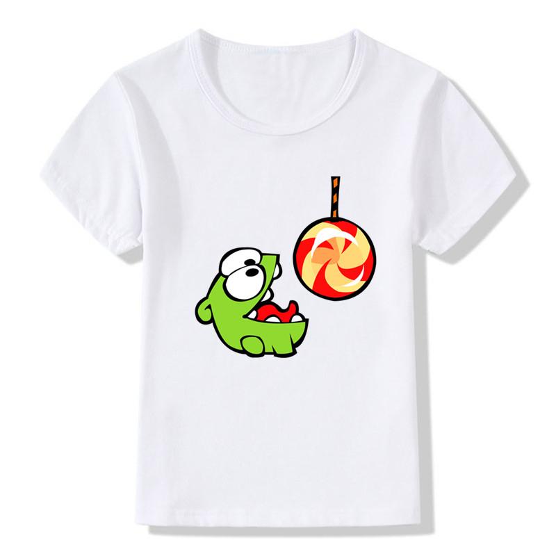 2025 Om Nom Stories Print Kids T Shirt Summer New T-shirt Cartoon Children T-shirts Baby Girls Boys Clothes Unisex Tshirt,HKP5410