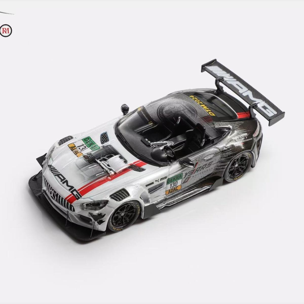 

RhinoModel RM 1:64 Mercedes-Benz AMG GTS Nürburgring DTM Race Painted Alloy Car Model срібний