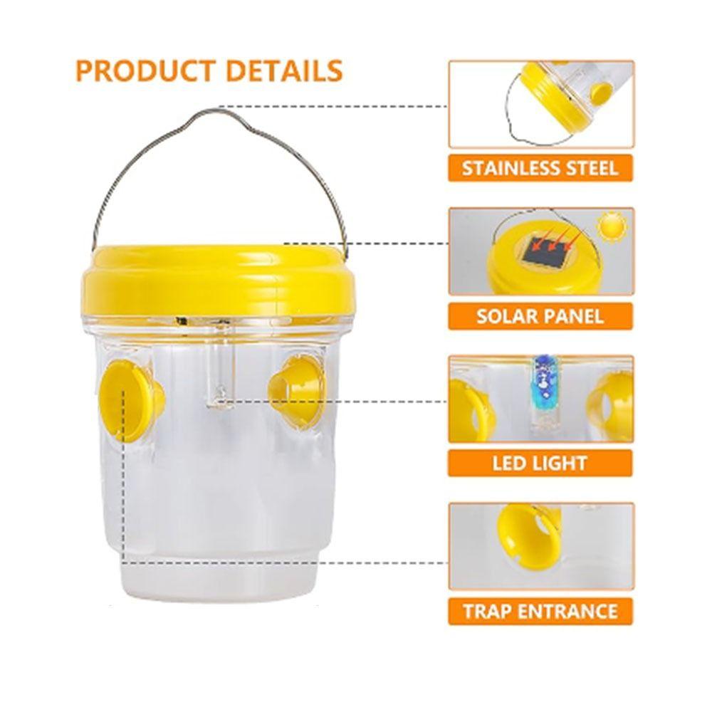 Reusable Solar Fly Catcher Insect Killer Orchard Bee Trap Killer Solar Fruit Fly Trap  Garden Lawn