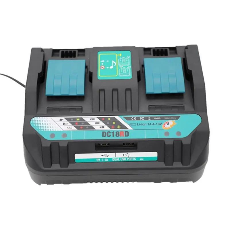 Lithium Battery Dual Port Charger For Makita Power Tool 14.4V 18V Lithium Battery Charger Fast Charging