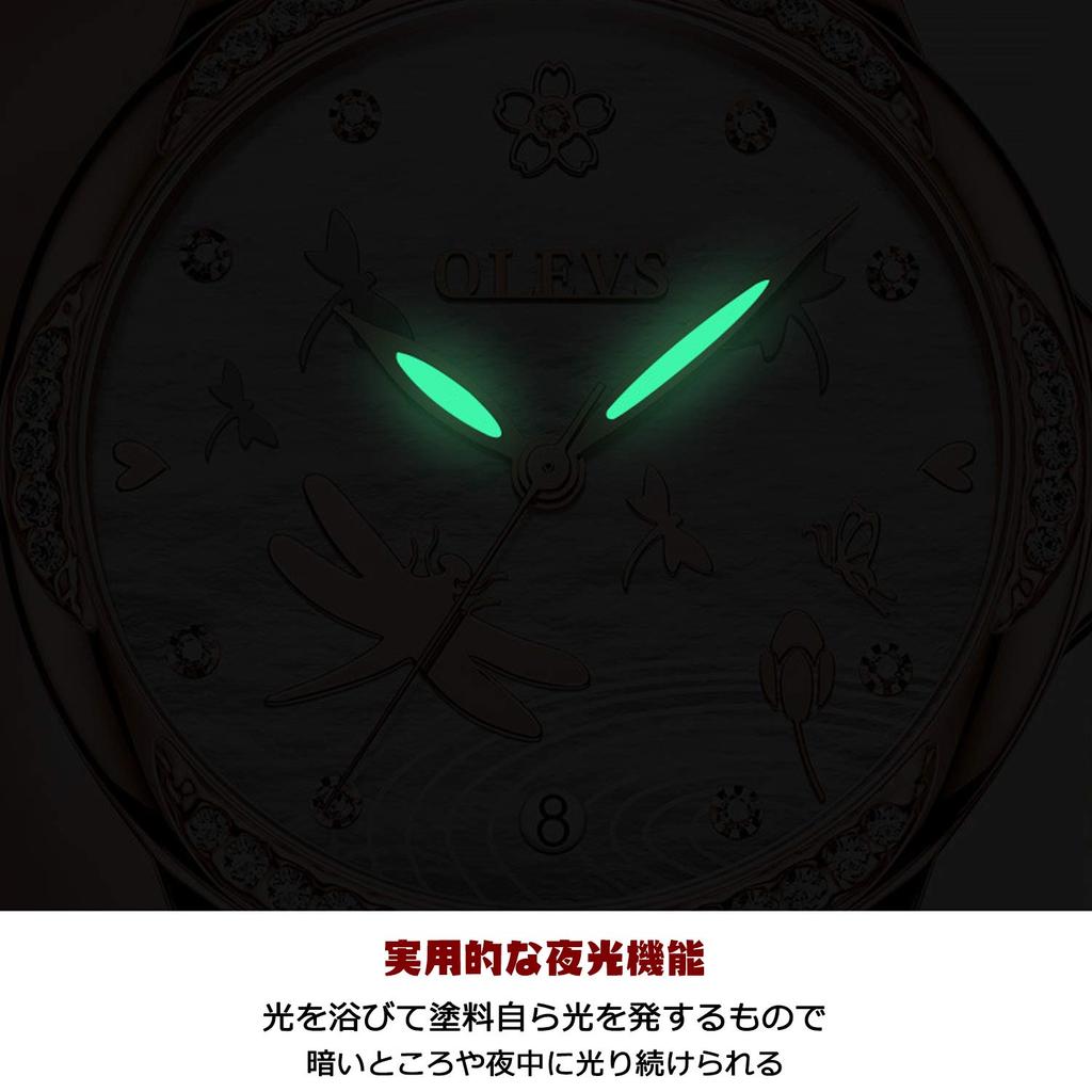 RORIOS Cute and Stylish Mechanical Automatic Watch with Dragonfly Luminous Hollow Ceramic Silver Business Watch Women's Watch, Decoration, Band,