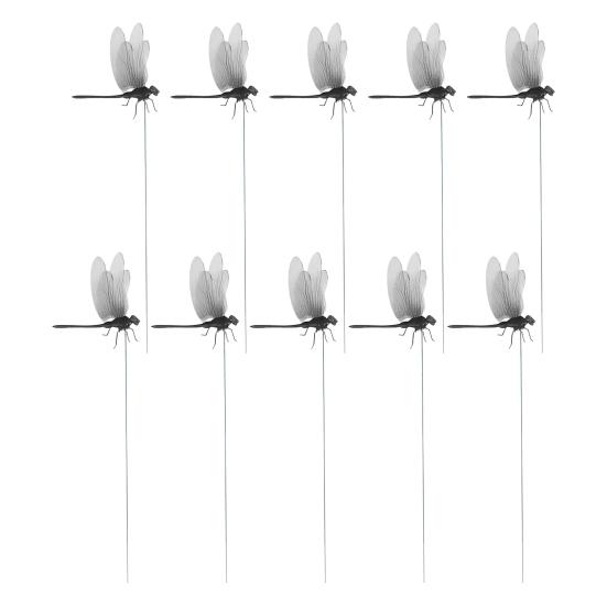 Zahradní zápichy vážky 3D Velké zápichy vážky Vložka do květináče Dekorace vážky s tyčkou pro vnitřní venkovní truhlík na okno balkon