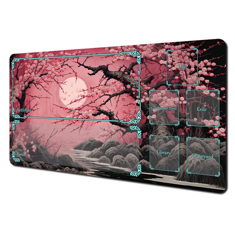 TCG MTG Game Playmat with Clear Game Zones Marking AntiSlip Durable Table Pad for Magic The Gathering Card Game 800x300x2mm