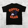 Coffee Club Vintage Graphic Women Tshirt Retro Coffee Lover Tee Cafe Aesthetic Shirt Y2K Espresso Graphic Tops Trendy Foodie