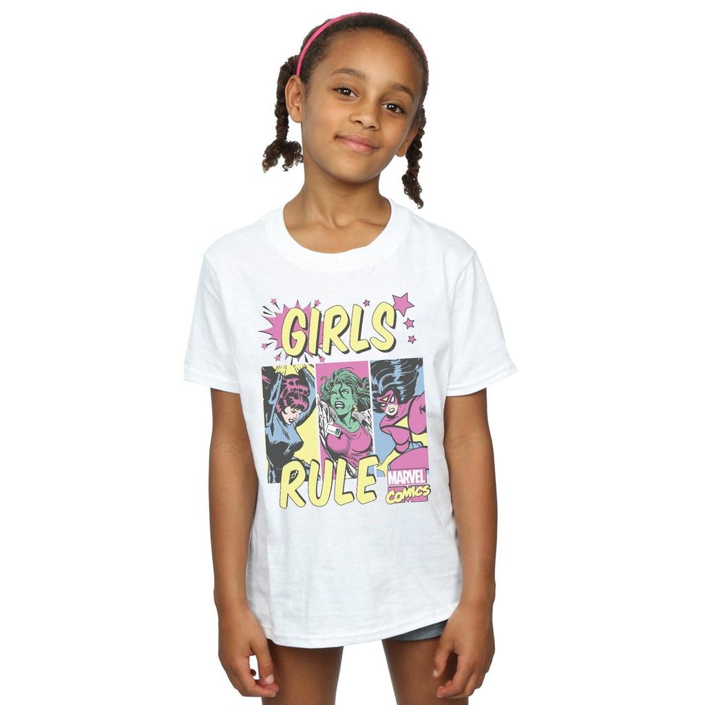 Marvel Comics T-Shirt „Rule“ aus Baumwolle für Mädchen