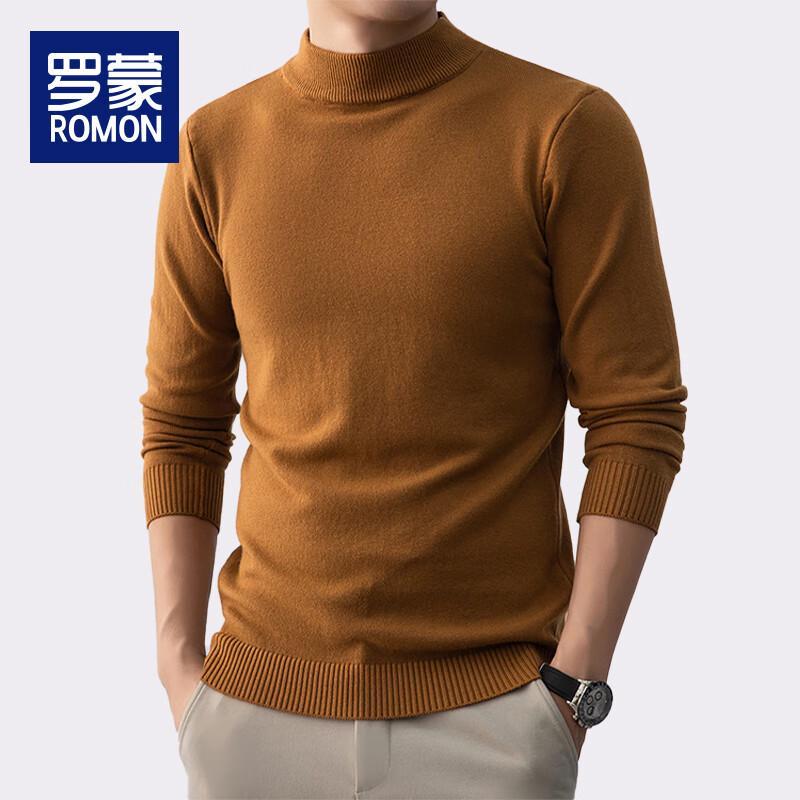 Romon Men's Thickened Warm Mock Neck Knit Sweater WLW8803