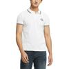 Calvin Klein Fashion Trimmed Overlapping Print Breathable Short Sleeve Polo Shirt Men tops White J320772-YAF