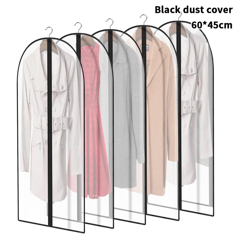 Thickened Washable Clothes Dust Cover - Transparent Zippered Storage Bag for Suits & Coats