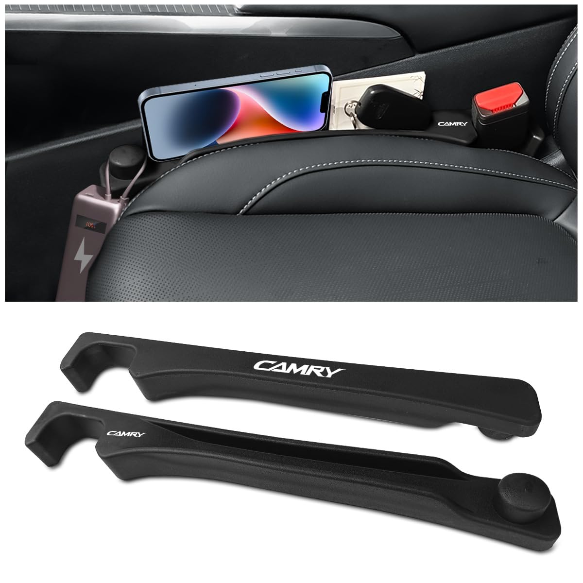 

Seat Side Cushions for Camry 70 Series and 75 Gap with Symmetrical Logo Prevents and Supports for Driver and Passenger Interior Pack of 2 Double-Sided чёрный