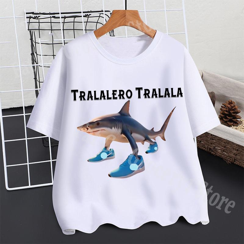 

2025 Тралалеро Тралала Футболка Мальчики Лето Тунгтунг Сахур Маразм Короткий Рукав Детская Аниме Фигурки Футболки Топы Детская Одежда Подарок 140