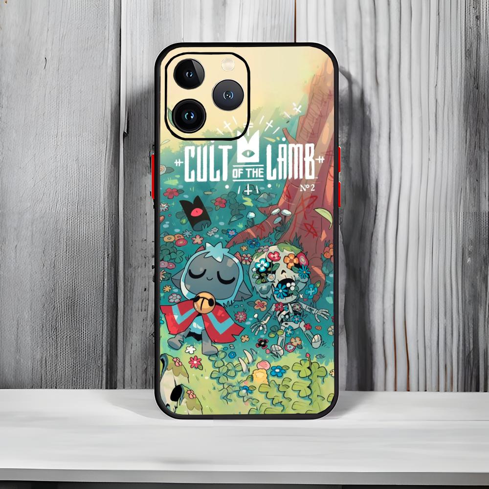 

Game C-Cult Of The Lamb Phone Case Black Matte Thin Phone Case For iPhone17 16 15 14 13 ProMax iphone12promax