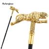 Golden Tiger Fashion Walking Stick Decorative Cospaly Walking Cane Halloween Mace Wand Crosier Performance Stage Cane 90cm