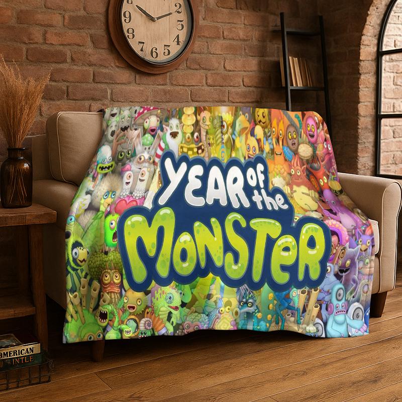Music Game My Singing Monsters Cartoon Flannel Blanket Soft Throw Blanket for Bedroom Living Room Bed Travel Camping Picnic