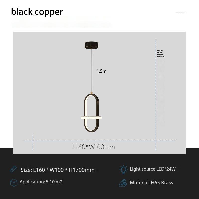 Nordic copper LED chandelier light luxury bedroom bedside lights reading lamp minimalist small chandelier luxury interior decor