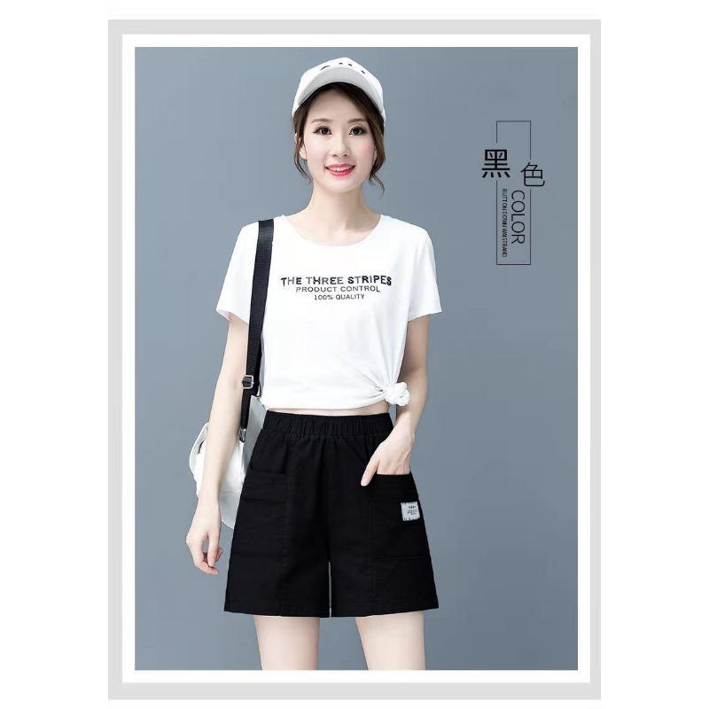 Summer Shorts Women's High Waist Wide Leg Pants Thin Loose Fifth Pants Ins Fashion Leisure Sports Commute