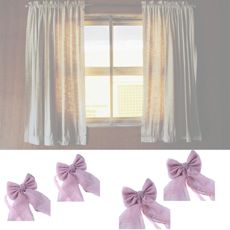 Pack of 2 Lace Bows Curtain Tiebacks Delicate and Sweet Color Ribbon Holders for Living Room Bedroom Curtains