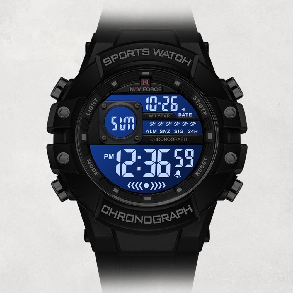 NAVIFORCE Sports Digital Watch for Men Boy Chronograph Calendar Date Alarm Waterproof 50m Night Pattern Men Casual Watch NF6102