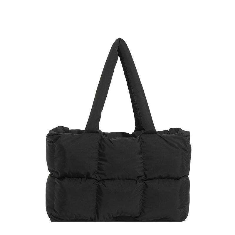 

Bags Down Cotton Clothes Women s Macaron Tote Hot Single Shoulder Handbags No pendant чорний
