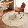 Cream Style Bedroom Decor Round Carpet Thicken Plush Carpets for Living Room Fluffy Soft Lounge Floor Mat Washable Cloakroom Rug