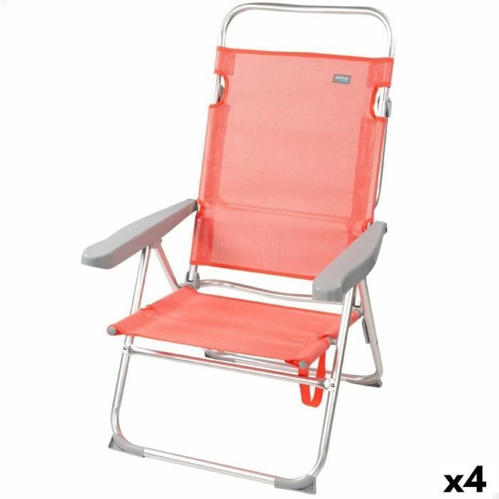 Chaise Pliante - Aktive - Flamingo - Corail - 48 X 99 X 57 Cm - 4 Unités