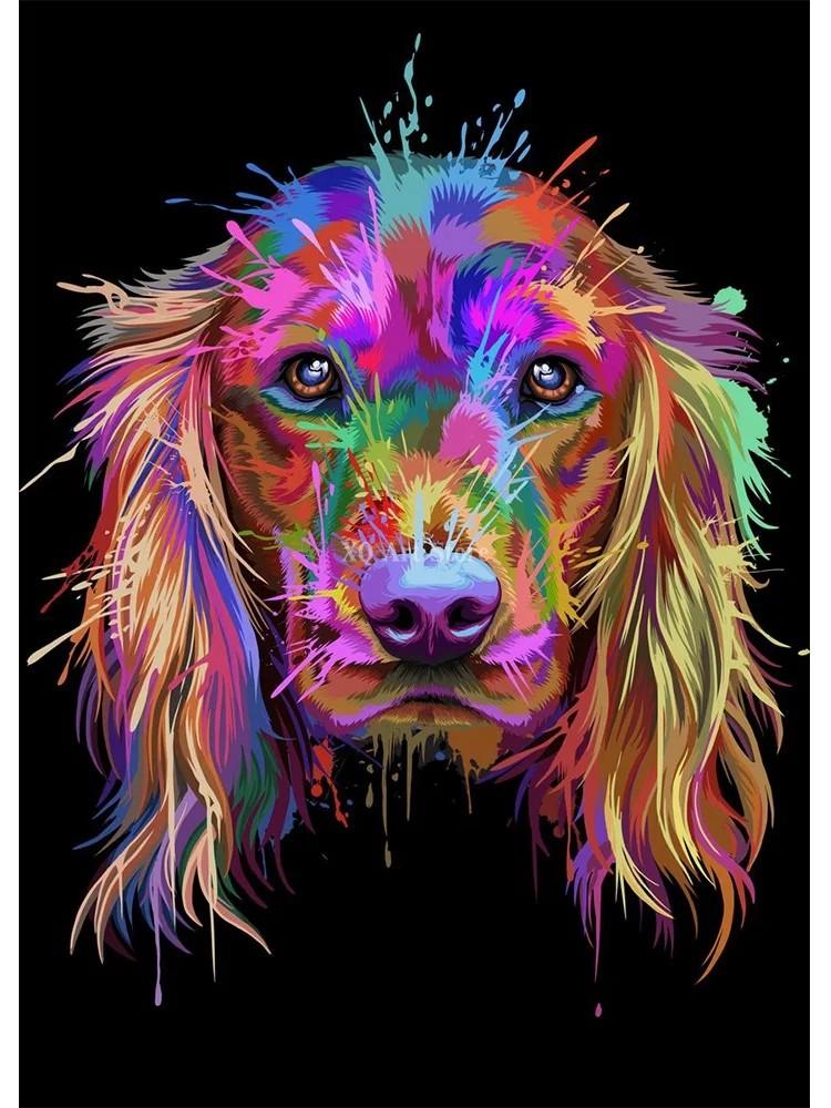 Abstract Watercolor French Bulldog Pug Posters Prints Canvas Painting Coloful Animal Dog Wall Art Picture Living Room Cuadros