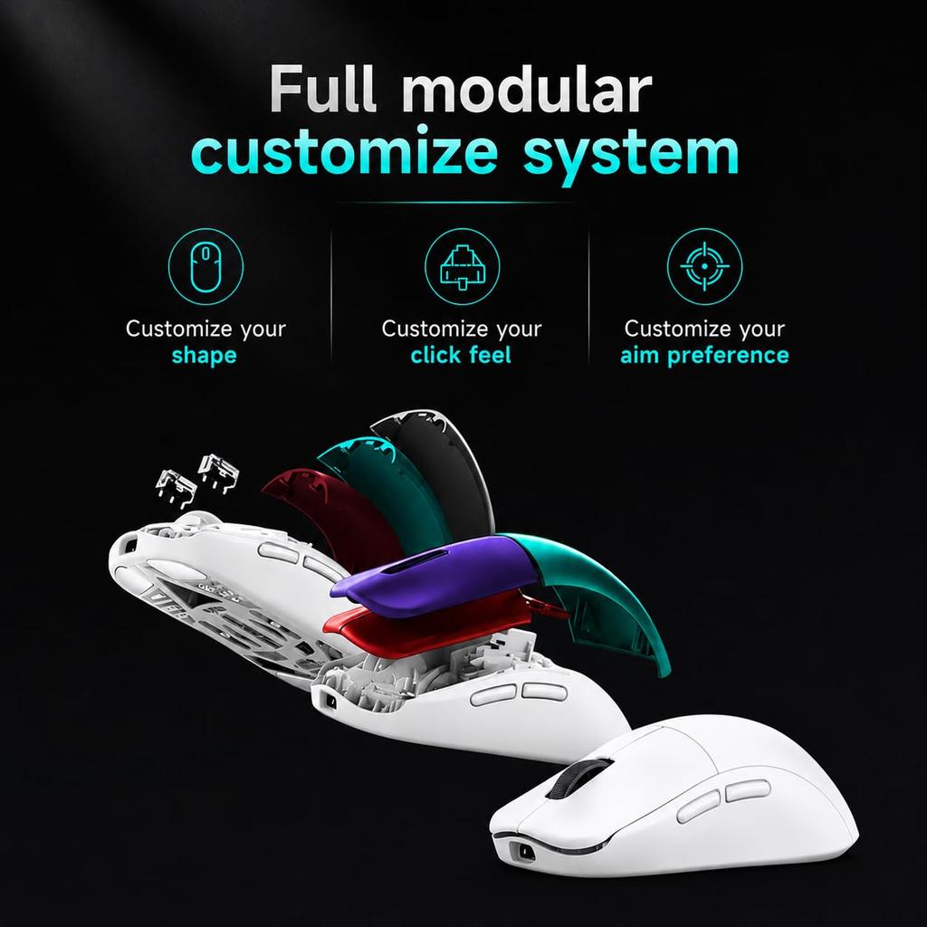 Pwnage Wireless Gaming Mouse Ultra Custom Pro Symm 3 White Wireless Gaming Authorized Japanese Distributor Warranty Included - Ultra-lightweight