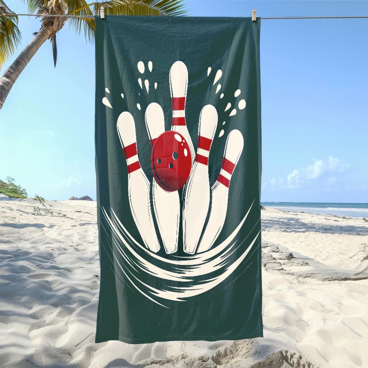 

Bowling ball pattern polyester microfiber beach towel is highly absorbent, suitable for swimming and beach outings W40*H60(CM)
